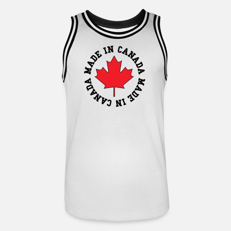 Made in Canada – Ahornblatt Statement - Männer Basketball-Trikot - Weiß/Schwarz