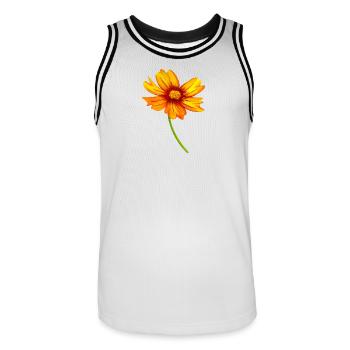 Blume - Männer Basketball-Trikot - Weiß/Schwarz - Vorne - AI Model Male 185 dark (185cm)