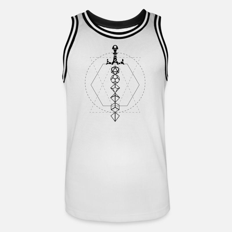 Épée de dés de donjon - Maillot de basket Homme - blanc/noir