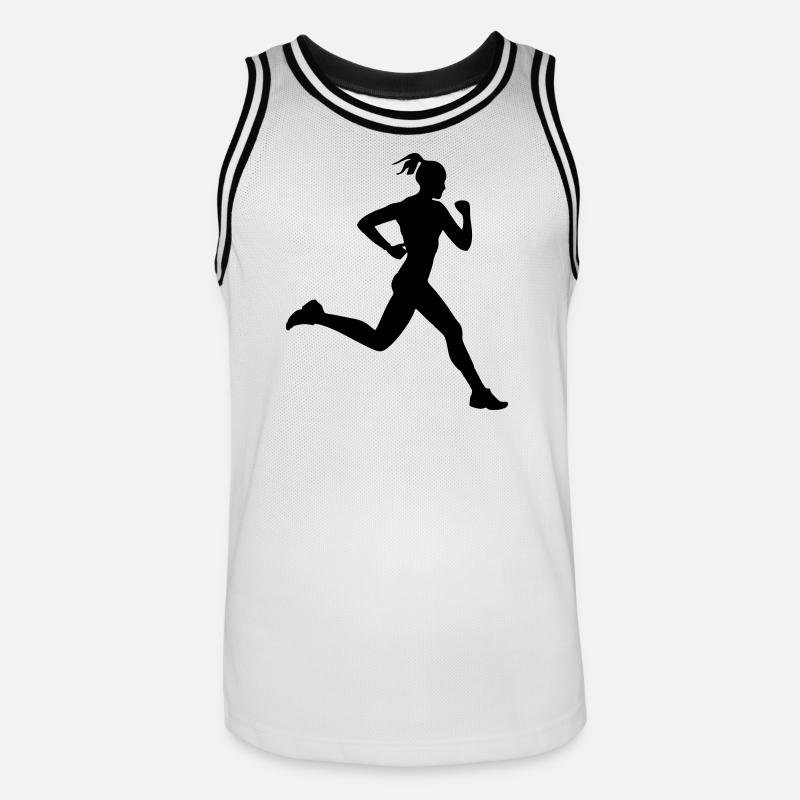 Läuferin oder Läuferin beim Laufen - Männer Basketball-Trikot - Weiß/Schwarz