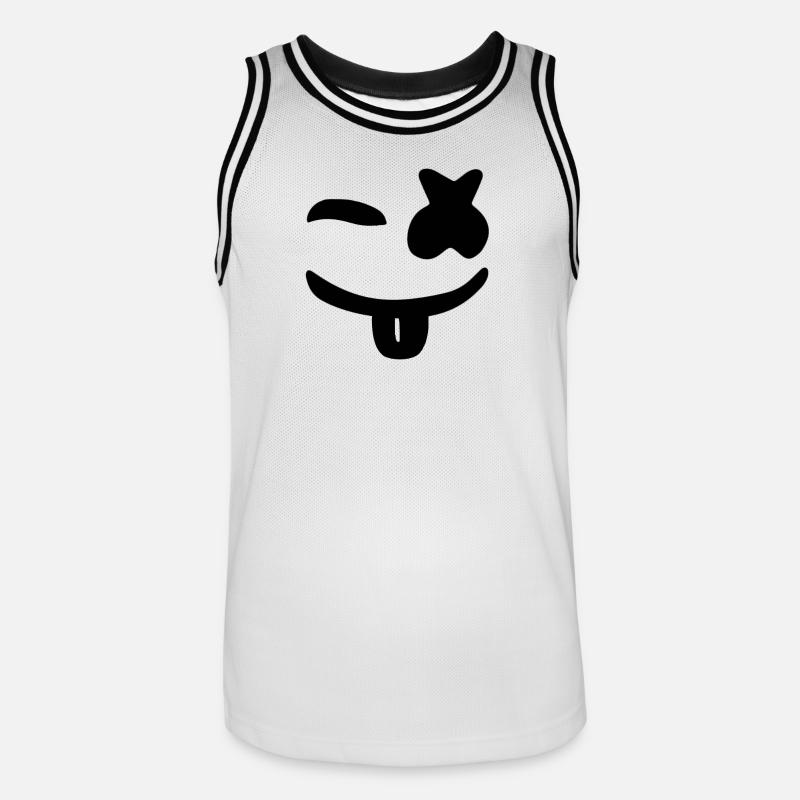 Marshmello - Maglia da basket per uomo - bianco/nero