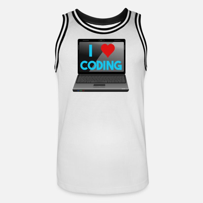 Programmation, programmeurs, informaticiens - Maillot de basket Homme - blanc/noir