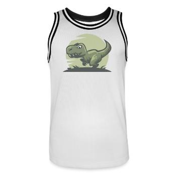 Dinosaur T-Rex - Men's Basketball Jersey - white/black - Front - AI Model Male 185 dark (185cm)