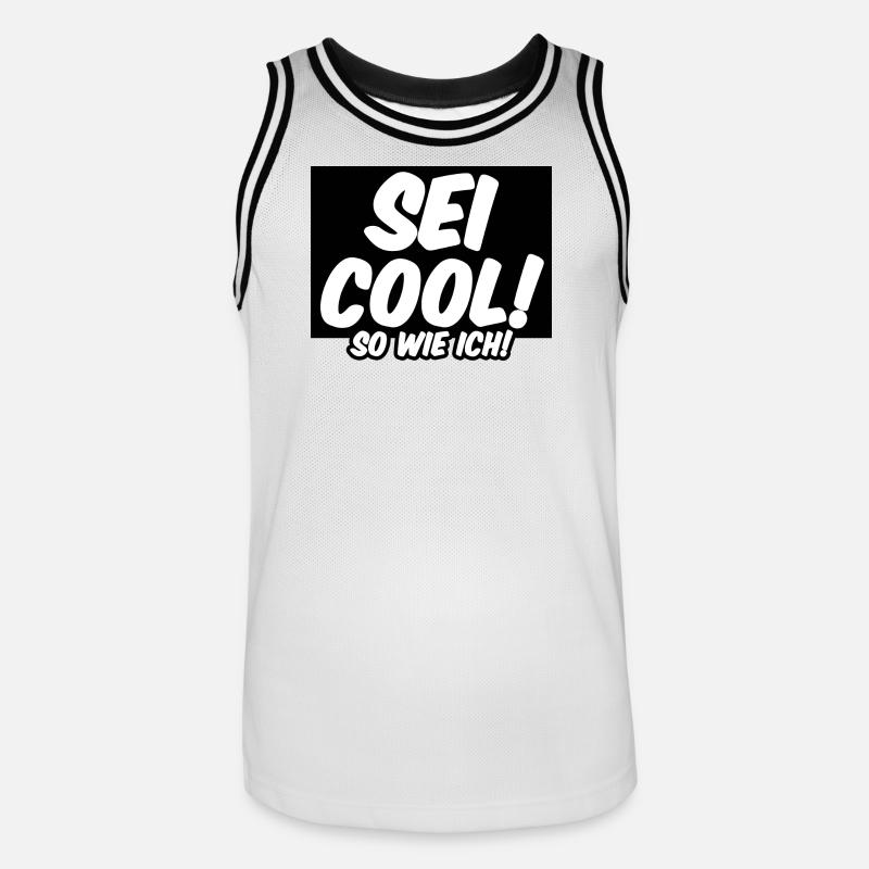 Cool Freunde Freundschaft Statement Sprüche - Männer Basketball-Trikot - Weiß/Schwarz
