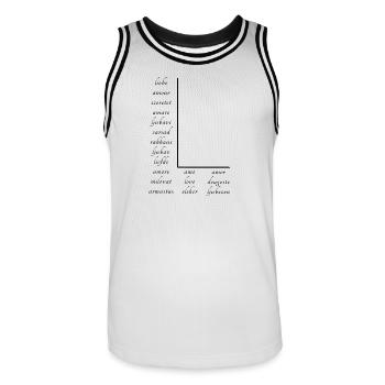 Liebe Auf Vielen Verschiedenen Sprachen - Männer Basketball-Trikot - Weiß/Schwarz - Vorne - AI Model Male 185 dark (185cm)