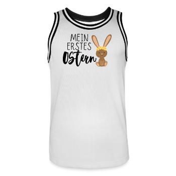 Mein erstes Ostern - Männer Basketball-Trikot - Weiß/Schwarz - Vorne - AI Model Male 185 dark (185cm)