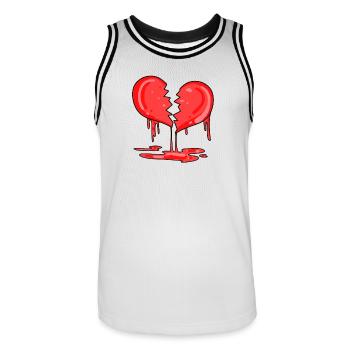Broken heart - Men's Basketball Jersey - white/black - Front - AI Model Male 185 dark (185cm)