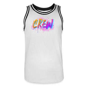 Crew - Männer Basketball-Trikot - Weiß/Schwarz - Vorne - AI Model Male 185 dark (185cm)