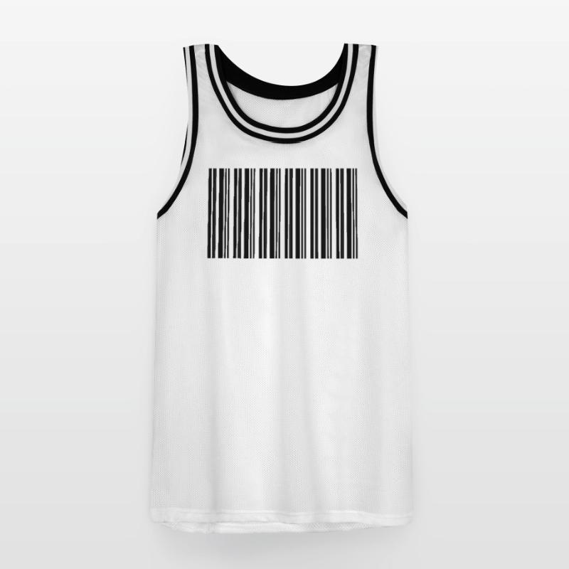 Barcode Strichcode Nerd IT Technik Design Männer Basketball-Trikot