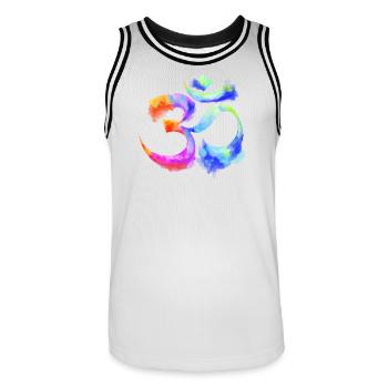 Om arcenciel Aquarell - Männer Basketball-Trikot - Weiß/Schwarz - Vorne - AI Model Male 185 dark (185cm)