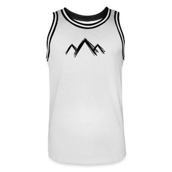 Mountain Mountains Hiking - Men's Basketball Jersey - white/black - Front - AI Model Male 185 dark (185cm)