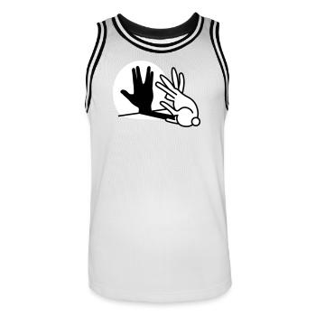 Kaninche Ombre Main Salutation volcanique trekkie - Maillot de basket Homme - blanc/noir - Devant - AI Model Male 185 dark (185cm)