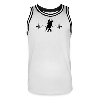 Tango Argentino Heartbeat Tango Tänzer Tanzpaar - Männer Basketball-Trikot - Weiß/Schwarz - Vorne - AI Model Male 185 dark (185cm)