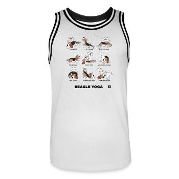 BEAGLE YOGA - Maillot de basket Homme - blanc/noir - Devant - AI Model Male 185 dark (185cm)