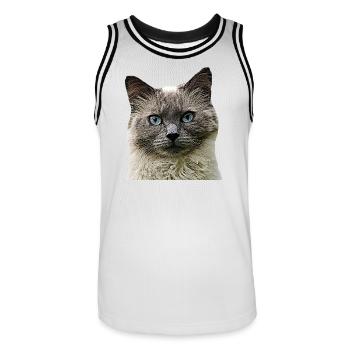 Cat Cats cat Cats Cat Head - Men's Basketball Jersey - white/black - Front - AI Model Male 185 dark (185cm)