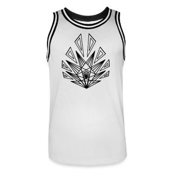 leaf - Men's Basketball Jersey - white/black - Front - AI Model Male 185 dark (185cm)