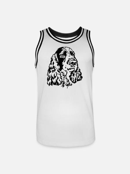 English Springer Spaniel Head - Men's Basketball Jersey - white/black