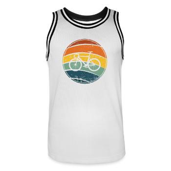 bicycle - Men's Basketball Jersey - white/black - Front - AI Model Male 185 dark (185cm)