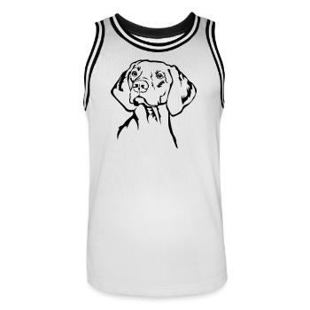 Magyar Vizsla Kopf - Männer Basketball-Trikot - Weiß/Schwarz - Vorne - AI Model Male 185 dark (185cm)
