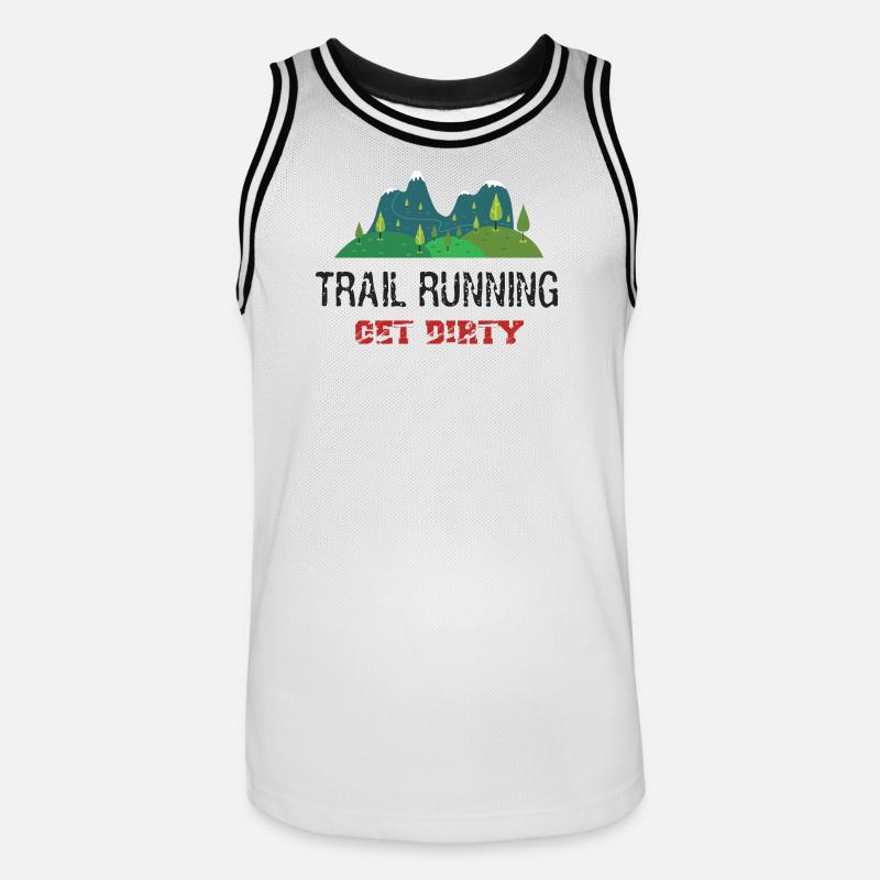 Trail Running – Werden Sie schmutzig! - Männer Basketball-Trikot - Weiß/Schwarz