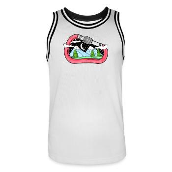 Karabiner Berg Berge Bergsteiger Geschenk - Männer Basketball-Trikot - Weiß/Schwarz - Vorne - AI Model Male 185 dark (185cm)