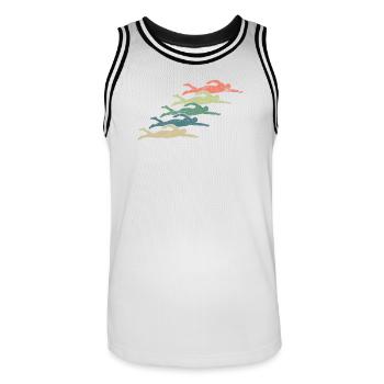Schwimmen Schwimmer Vintage - Männer Basketball-Trikot - Weiß/Schwarz - Vorne - AI Model Male 185 dark (185cm)