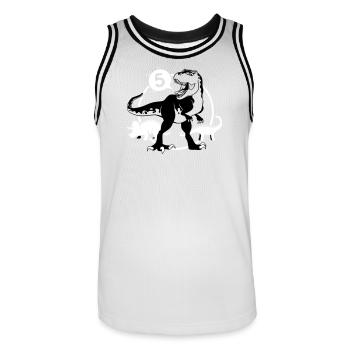 Dinosaurier 5 Jahre T-Shirt - Männer Basketball-Trikot - Weiß/Schwarz - Vorne - AI Model Male 185 dark (185cm)