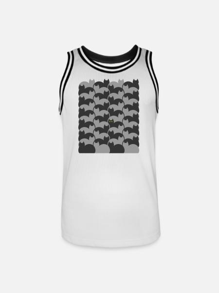 Escher Style Cats texture - Men's Basketball Jersey - white/black