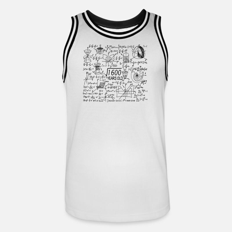40 ans pour les profs de maths et les geeks en maths - Maillot de basket Homme - blanc/noir