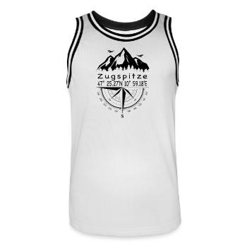 Zugspitze - Männer Basketball-Trikot - Weiß/Schwarz - Vorne - AI Model Male 185 dark (185cm)