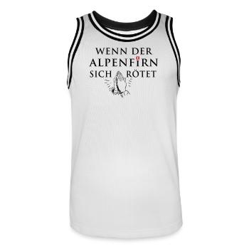 Wenn der Alpenfirn sich rötet... - Männer Basketball-Trikot - Weiß/Schwarz - Vorne - AI Model Male 185 dark (185cm)