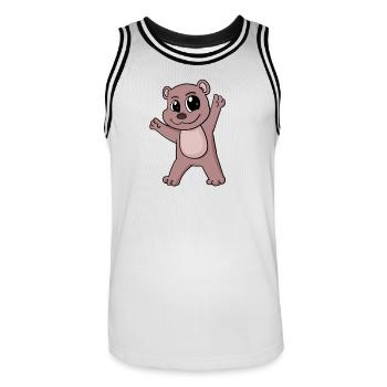 Bear - Men's Basketball Jersey - white/black - Front - AI Model Male 185 dark (185cm)