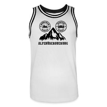 Alpenüberquerung München - Venedig - Männer Basketball-Trikot - Weiß/Schwarz - Vorne - AI Model Male 185 dark (185cm)