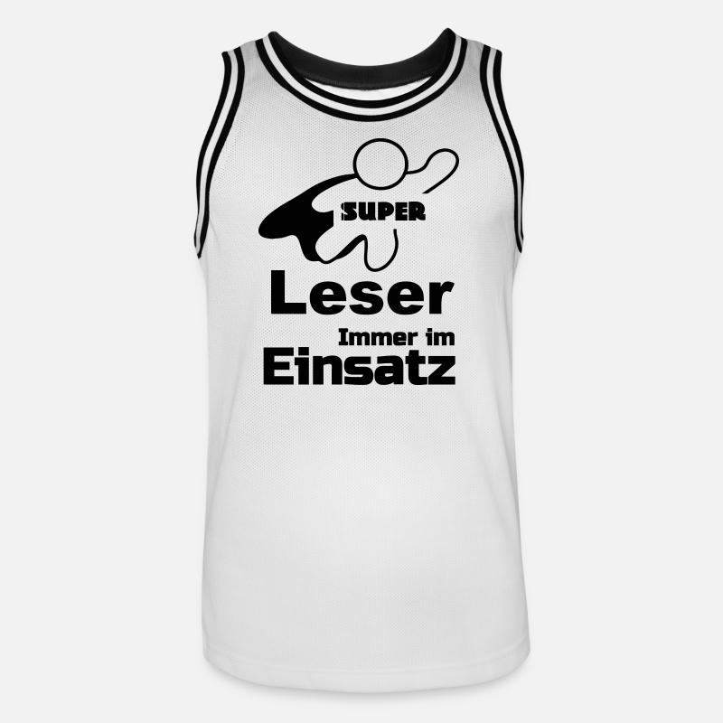 Super Leser Geschenk - Männer Basketball-Trikot - Weiß/Schwarz