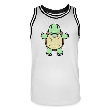 Turtle - Men's Basketball Jersey - white/black - Front - AI Model Male 185 dark (185cm)