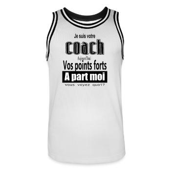 coach vos points fort - Maillot de basket Homme - blanc/noir - Devant - AI Model Male 185 dark (185cm)