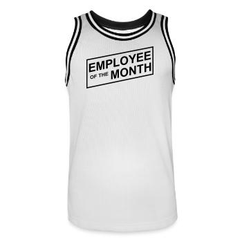 Employé du mois - Maillot de basket Homme - blanc/noir - Devant - AI Model Male 185 dark (185cm)