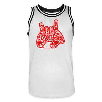 gamerr - Maillot de basket Homme - blanc/noir - Devant - AI Model Male 185 dark (185cm)