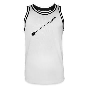Wikinger-Pfeil - Männer Basketball-Trikot - Weiß/Schwarz - Vorne - AI Model Male 185 dark (185cm)