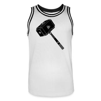 Marteau de thor Thor s avec symboles vikings - Maillot de basket Homme - blanc/noir - Devant - AI Model Male 185 dark (185cm)