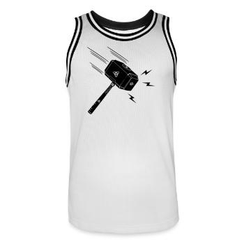 Hammer of thor Thor s hammer Mjolnir lightning stral - Men's Basketball Jersey - white/black - Front - AI Model Male 185 dark (185cm)