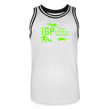 IGP Hundesport - Green - Männer Basketball-Trikot - Weiß/Schwarz - Vorne - AI Model Male 185 dark (185cm)