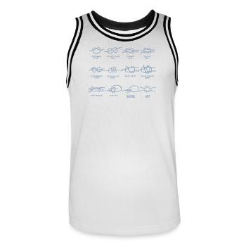 Boote Segeln Knoten Knotenkunde Geschenke - Männer Basketball-Trikot - Weiß/Schwarz - Vorne - AI Model Male 185 dark (185cm)