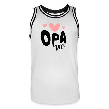 Opa 2023 - Opa werden - Bald Opa - Männer Basketball-Trikot - Weiß/Schwarz - Vorne - AI Model Male 185 dark (185cm)
