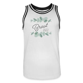 Braut 2022 Eukalyptus - Männer Basketball-Trikot - Weiß/Schwarz - Vorne - AI Model Male 185 dark (185cm)