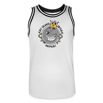 Boules de boules pour bouler et pétanque king boulen - Maillot de basket Homme - blanc/noir - Devant - AI Model Male 185 dark (185cm)