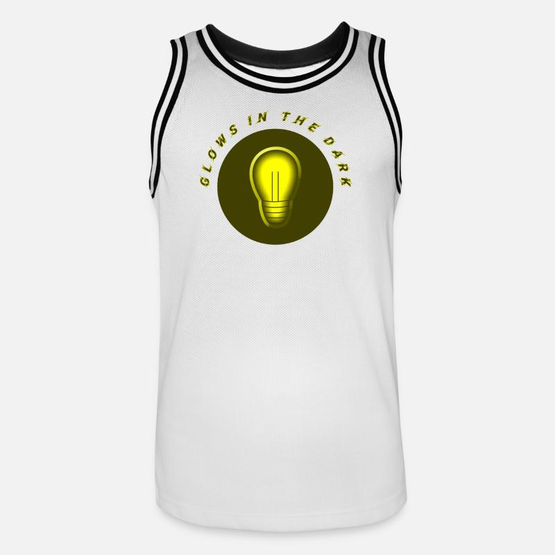 glows in the dark electro current problem - Men's Basketball Jersey - white/black