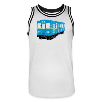 Kyiv metro - Men's Basketball Jersey - white/black - Front - AI Model Male 185 dark (185cm)