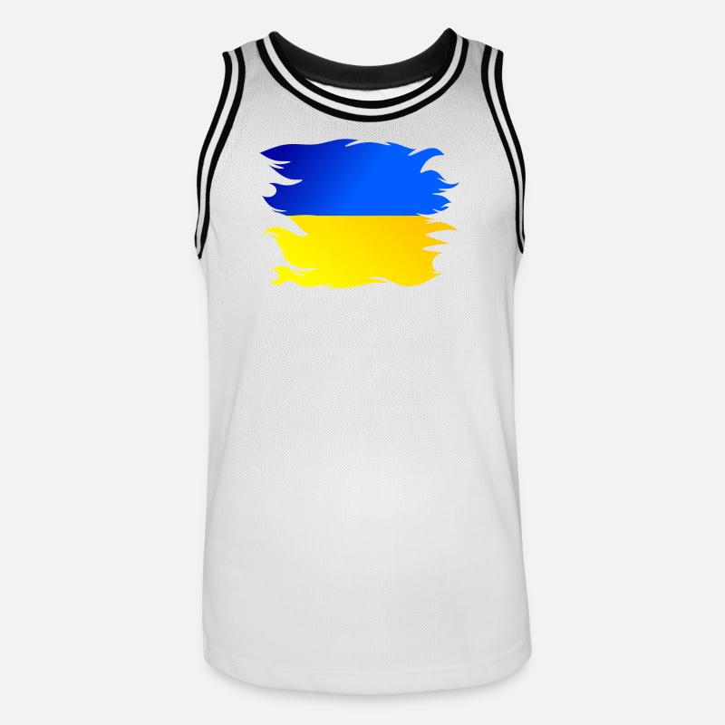 Drapeau de l’Ukraine Drapeau - Maillot de basket Homme - blanc/noir