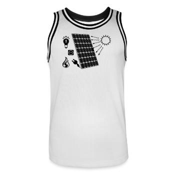 Solar panel with solar energy - Men's Basketball Jersey - white/black - Front - AI Model Male 185 dark (185cm)